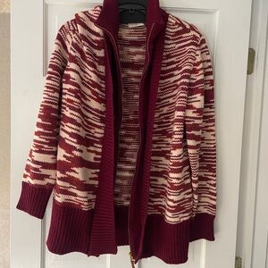 XL TORY BURCH SPACE DYE ZIP UP SWEATER COAT CARDIGAN